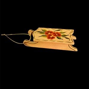Scandinavian Rosemaled Sleigh Ornament